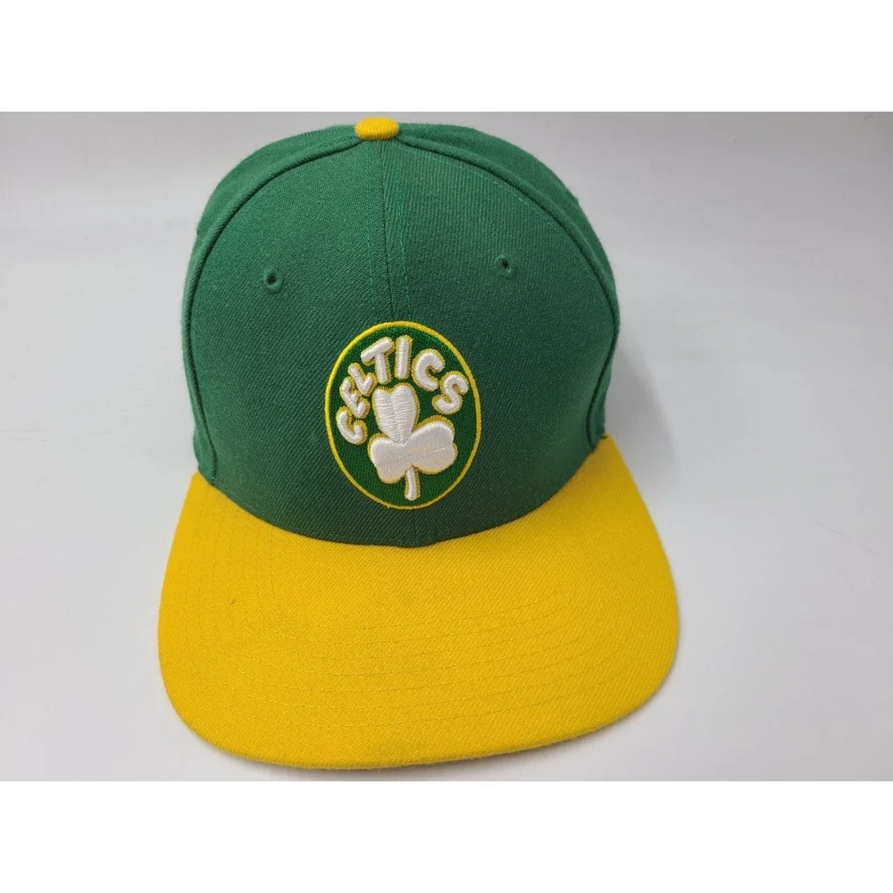 Boston Celtics 47 Brand Hardwood Snapback Hat Cap Wool‎ Blend NBA Green Yellow